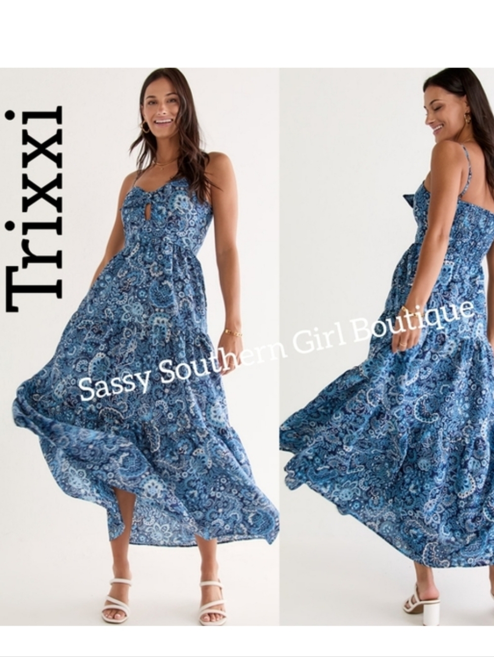 🆕⭐Trixxi Blue Print Maxi Dress